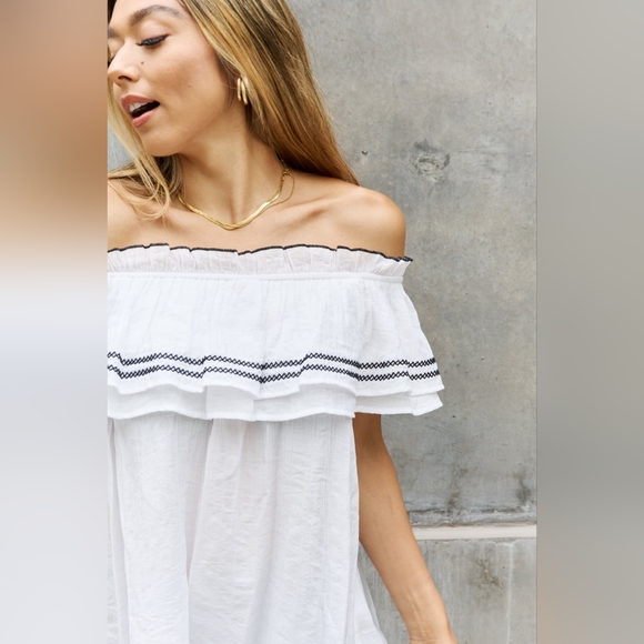 ODDI Designer Full Size Off The Shoulder Ruffle Blouse SALE!! 20% OFF - Picture 11 of 11